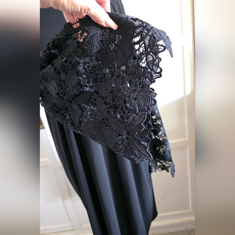 Alfani Black Dress with Lace Sleeves SIZE 16w - Picture 3 of 6